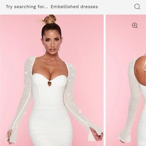 Oh Polly White Embellished Mini Dress